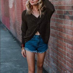 Twist front or back sweater